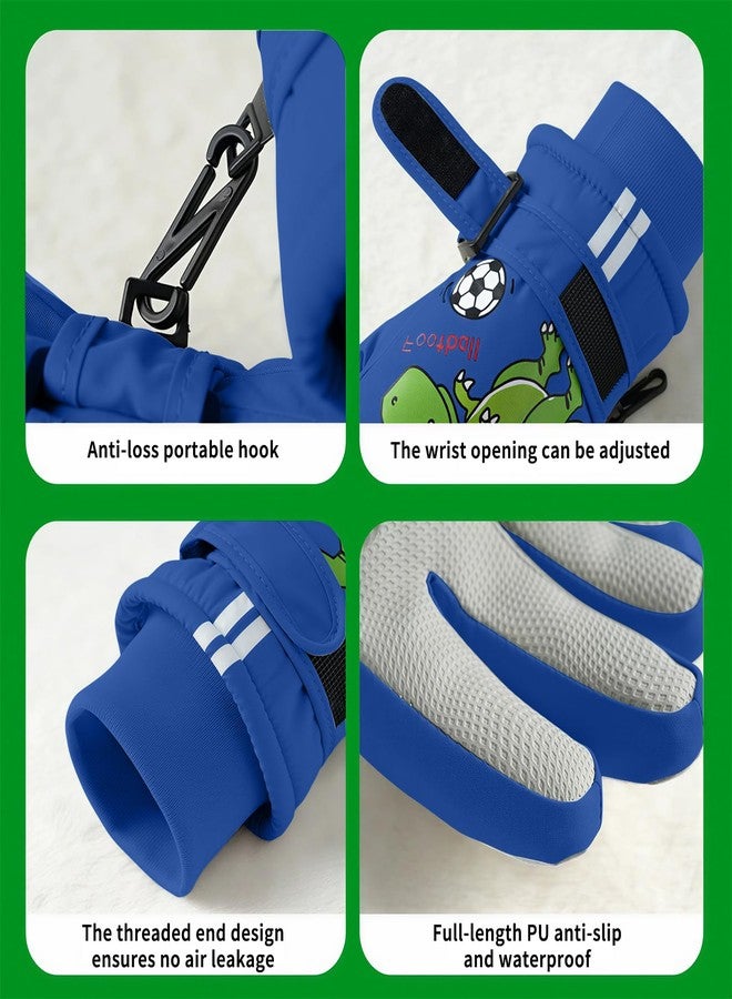 DUFFOBAN Kids Snow Gloves for Boys & Girls - Winter Warm Ski Gloves with Anti-Slip Grip, Toddler to Youth Cold Weather Gloves for Skiing, Snowboarding, Outdoor Play, Blue - Image 5